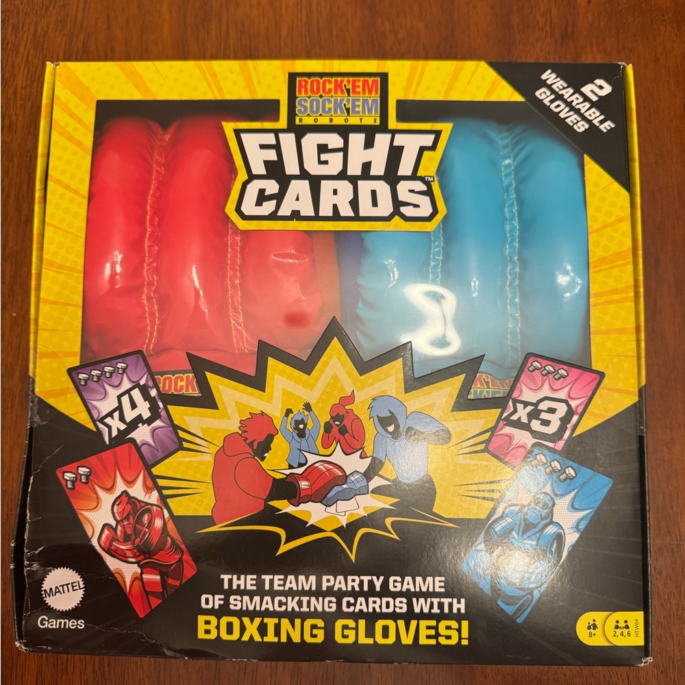 Mattel Fight Cards Game with Red and Blue Gloves